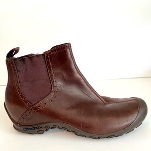 Merrell Plaza Mid Deep Mahogany Waterproof Brown Boots Size 8